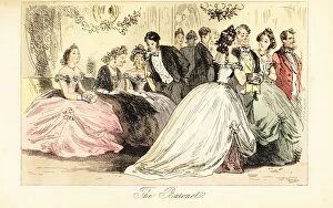 Etiquette Collection: Arrival of aristocracy at a dance ball in a grand