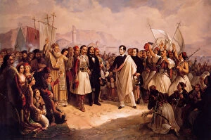 Assorted Gallery: Arrival of Lord Byron in Mesolongi Date: 1861