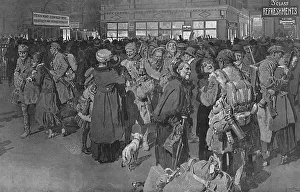 Fortunino Matania Collection: Arrival of troop train by Fortunino Matania