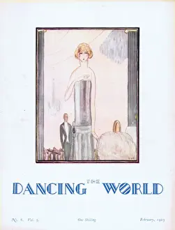 Art deco cover of The Dancing World Magazine, February 1923