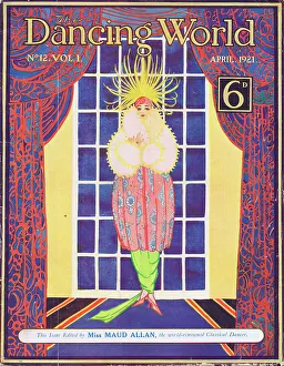 Images Dated 21st April 2016: Art deco cover of The Dancing World Magazine, April 1921