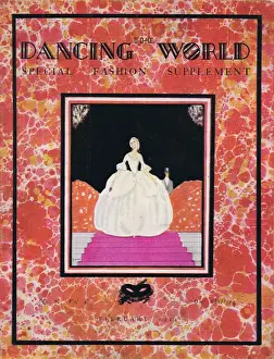 Art deco cover of The Dancing World Magazine, February by Pe
