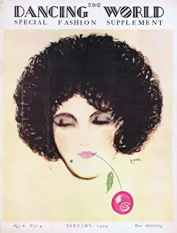 Art deco cover of The Dancing World Magazine, Jan 1924 by Pe