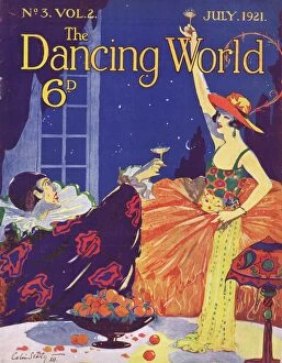 Images Dated 21st April 2016: Art deco cover of The Dancing World Magazine, July 1921