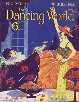 Images Dated 21st April 2016: Art deco cover of The Dancing World Magazine, July 1921
