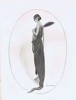 Art deco fashion sketch from Maison Ross, London, 1921