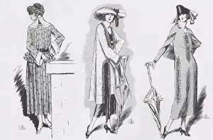 Art deco fashion sketches from Cheruit Couture, Paris, 1921