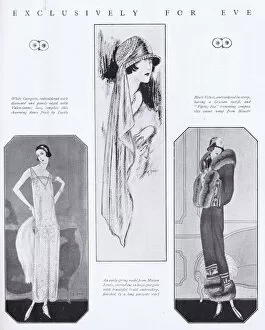 Images Dated 13th May 2016: Three art deco fashion sketches by G. Peres