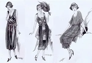 Images Dated 8th February 2012: Art deco fashion sketches, London, 1921
