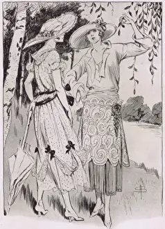 Art deco fashion sketches, Paris, 1921