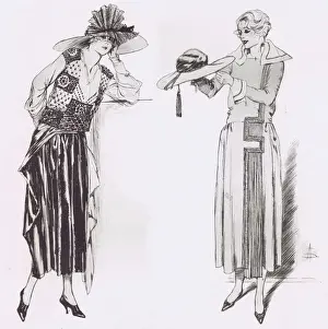 Art deco fashion sketches, Paris, 1921