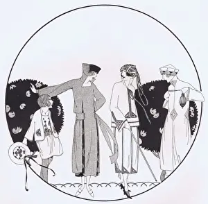 Art deco fashion sketches by Seraph, 1921