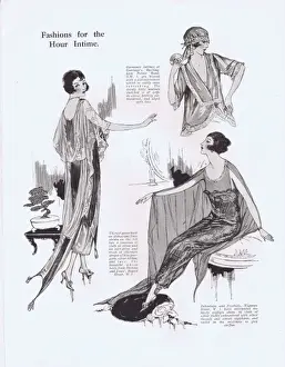 Art deco Fashions for the hour intime, 1921