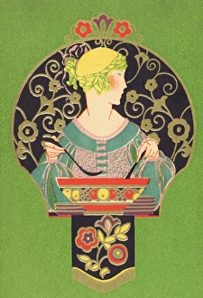 Images Dated 17th September 2016: Art deco illustration for cooking