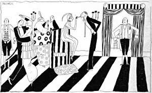 Art deco illustration of smart New York society, 1915