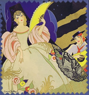 Images Dated 17th September 2016: Art deco illustration for Spanish dancer