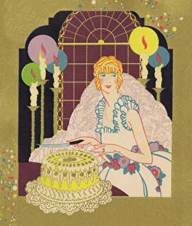 Images Dated 17th September 2016: Art deco illustrations for cake making