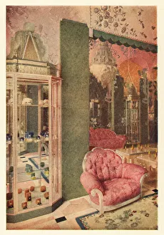 Parfum Prints: Art Deco interior of the Richard Hudnut shop, rue de la Paix, Pa