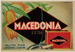Stylish Prints: Art Deco postcard - Macedonia Cigarettes - Amos Scorzon