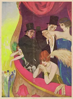 Images Dated 13th June 2019: An art-deco scene from an opera box, Germany, 1924