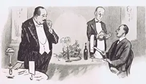 Art deco sketch of dining out, London, 1921