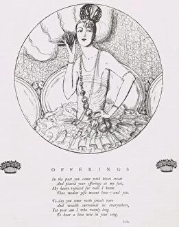 Images Dated 29th April 2016: Art deco sketch entitled Offerings by G. Peres, 1921