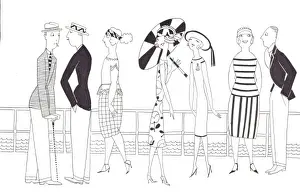 Art Work Prints: Art deco sketch by Fish of Pleasures at the Seaside, 1922