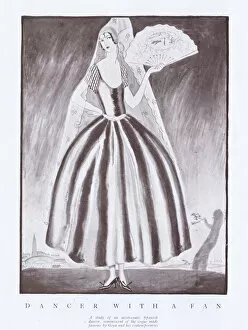 Images Dated 6th May 2016: Art deco sketch by G. Peres entitled Dancer With a Fan