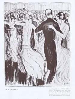 Art deco sketch by G. Peres entitled The Whirl - A Dancer s