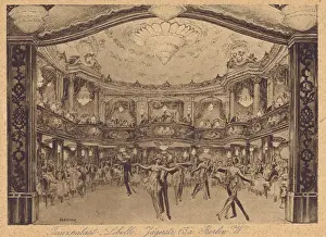 Berln Prints: Art deco sketch of the interior of the Libelle dance palace