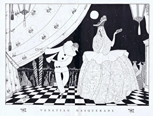 Images Dated 12th May 2016: An art deco sketch by Peres called Venetian Masquerade, 1923