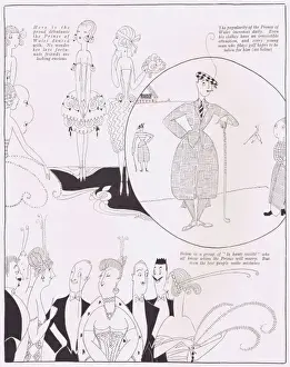 Art deco sketches by Fish describing the popularity of
