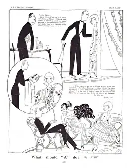 Art deco sketches by Fish - a social dilemma