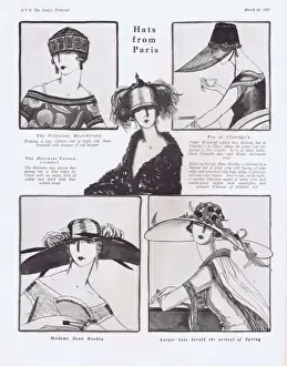 Art deco sketches of hats from Paris, Paris, 1922