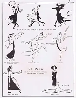 Denis Prints: Art deco sketches by Nerman describing aspects of dance an