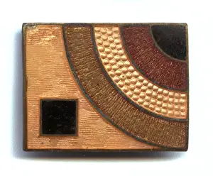 Rectangle Prints: Art deco style brooch or fastener