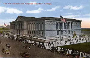 Ferguson Prints: Art Institute and Ferguson Fountain, Chicago, Illinois, USA