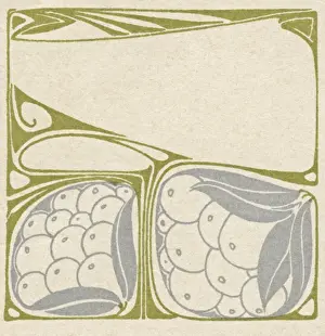 Circles Prints: Art nouveau design with fruit