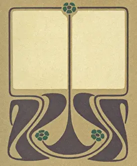 Symmetrical Prints: Art nouveau design with green flowers