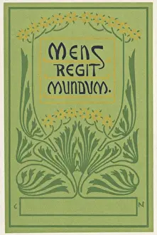 Proverb Prints: Art Nouveau design, Mens Regit Mundum