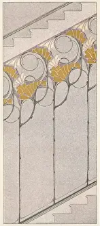 Art nouveau design with staircase effect