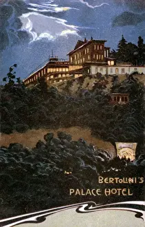 Art Nouveau Italian advertisement for Bertolinis Palace
