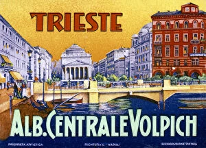 Adverts Gallery: Art Nouveau Italian advertisement for a hotel in Trieste