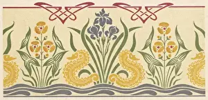 Art nouveau leaf and flower design