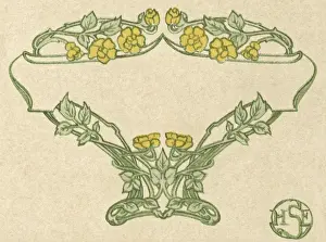 Art nouveau leaf and flower design