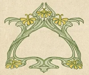 Art nouveau leaf and flower design