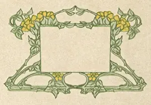Art nouveau leaf and flower design