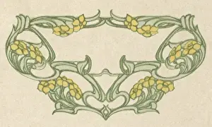 Art nouveau leaf and flower design