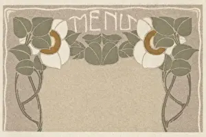 Symmetrical Prints: Art nouveau menu design