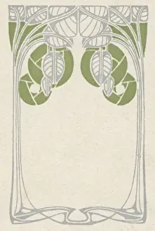 Circles Prints: Art nouveau tree and leaf design
